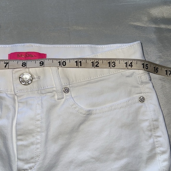 Lilly Pulitzer South Ocean High-Rise Skinny Jeans Resort White Double Raw Hem - Picture 3 of 15
